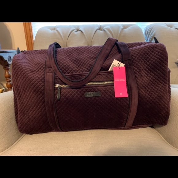 Vera Bradley Bags Vera Bradley Iconic Large Travel Velvet Duffel Bag Blackberry Wine Nwt
